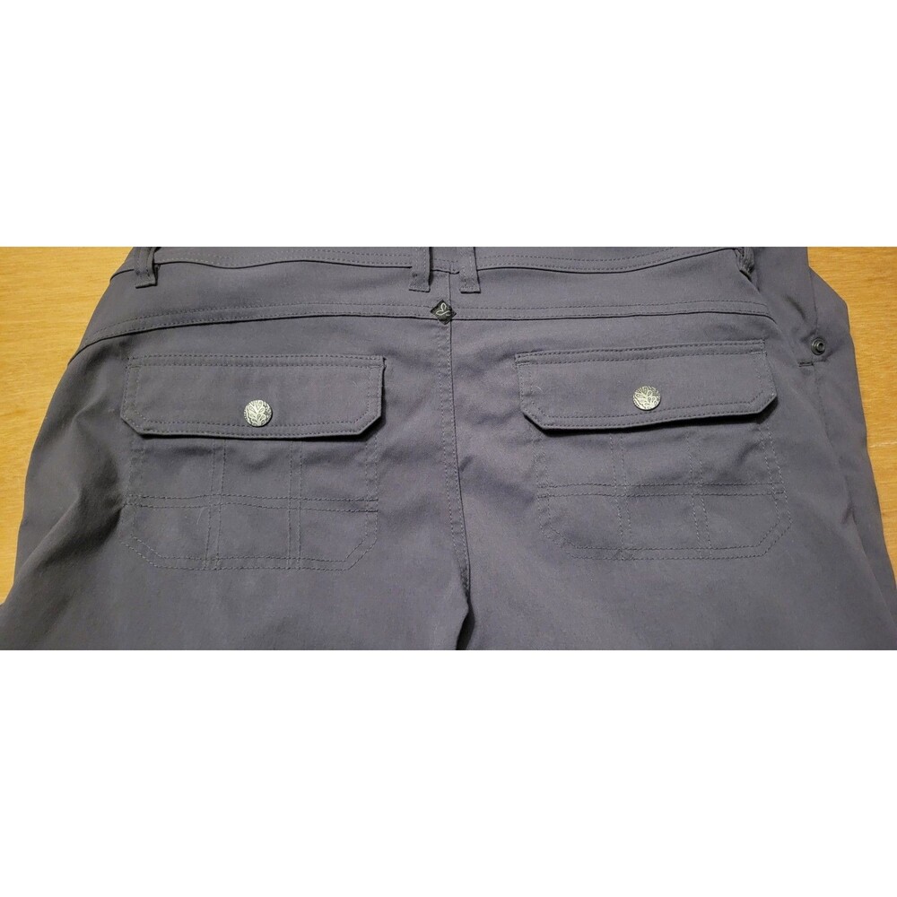 PrAna Pants Womens 10 Gray Halle Hiking Stretch Nylon Roll Up Outdoor Travel Tab - Picture 5 of 16